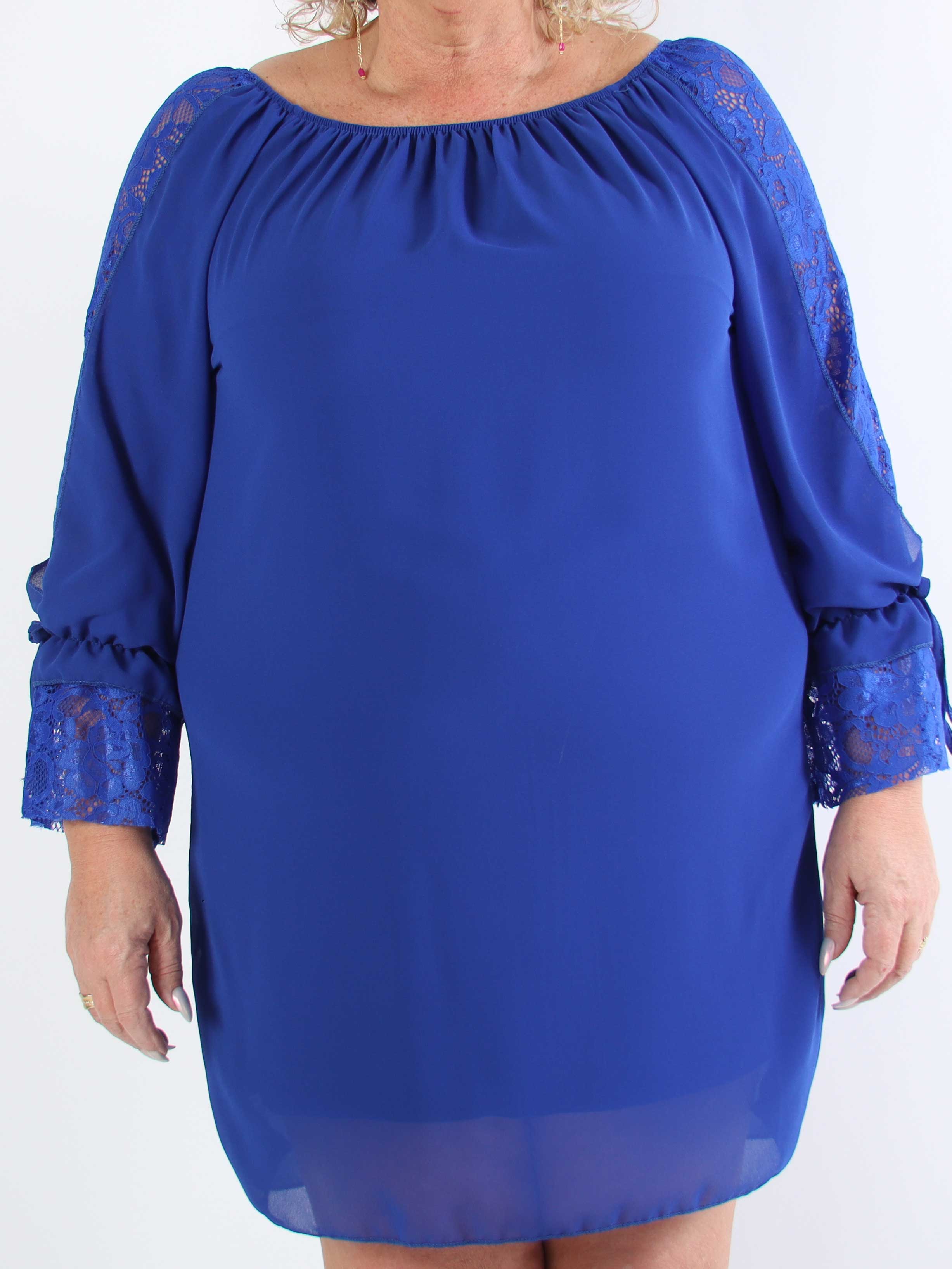 Lupita - Plus size tunikaklänning med spetsärmar